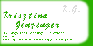 krisztina genzinger business card